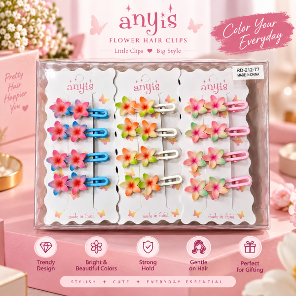 Fashion Alley flower design Hair Pins for women Pack Of 12