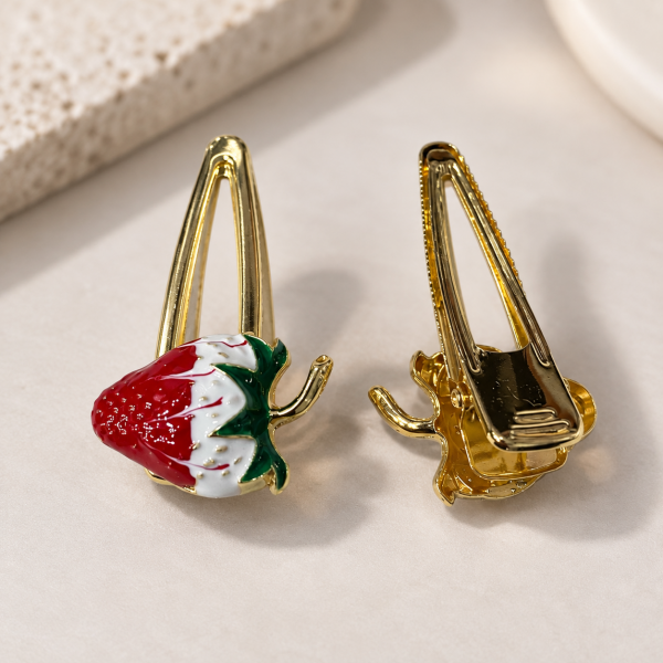 Fashion Alley strawberry Design Hair Pin For Women Pack Of 12 Pc