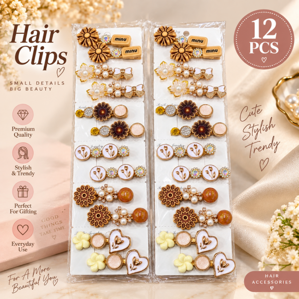 Fashion Alley flower Design Hair Pin For women Pack Of 24 Pc