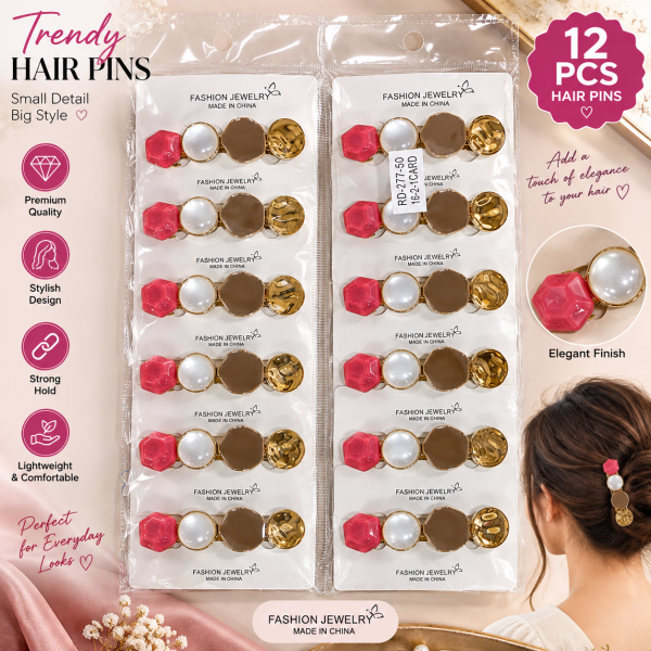 Fashion Alley Hair Pin For Women Pack Of 12 Pc