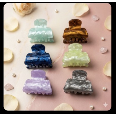 Fashion Alley 3 CM Mini Shine Hair Claw For Women Pack Of 12