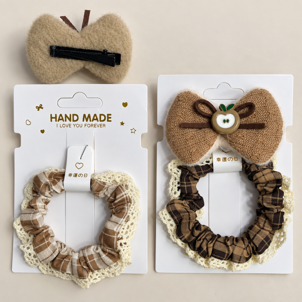 Fashion Alley Rubber Band With Bow Pin For Kids Pack Of 24 Pc 