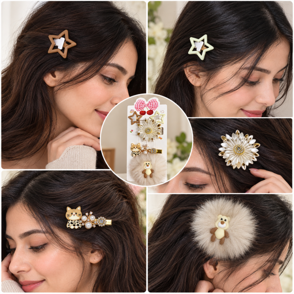 Fashion Alley flower Design Hair Pin For kids  Pack Of 12 Pc