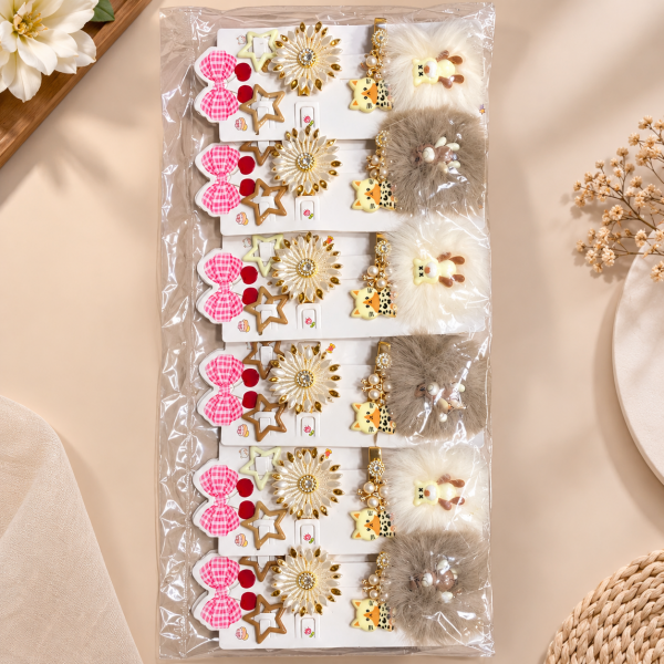 Fashion Alley flower Design Hair Pin For kids  Pack Of 12 Pc