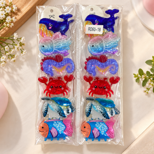 Fashion Alley 8 Cm Evil Eye Hair Claw For Women Pack Of 12