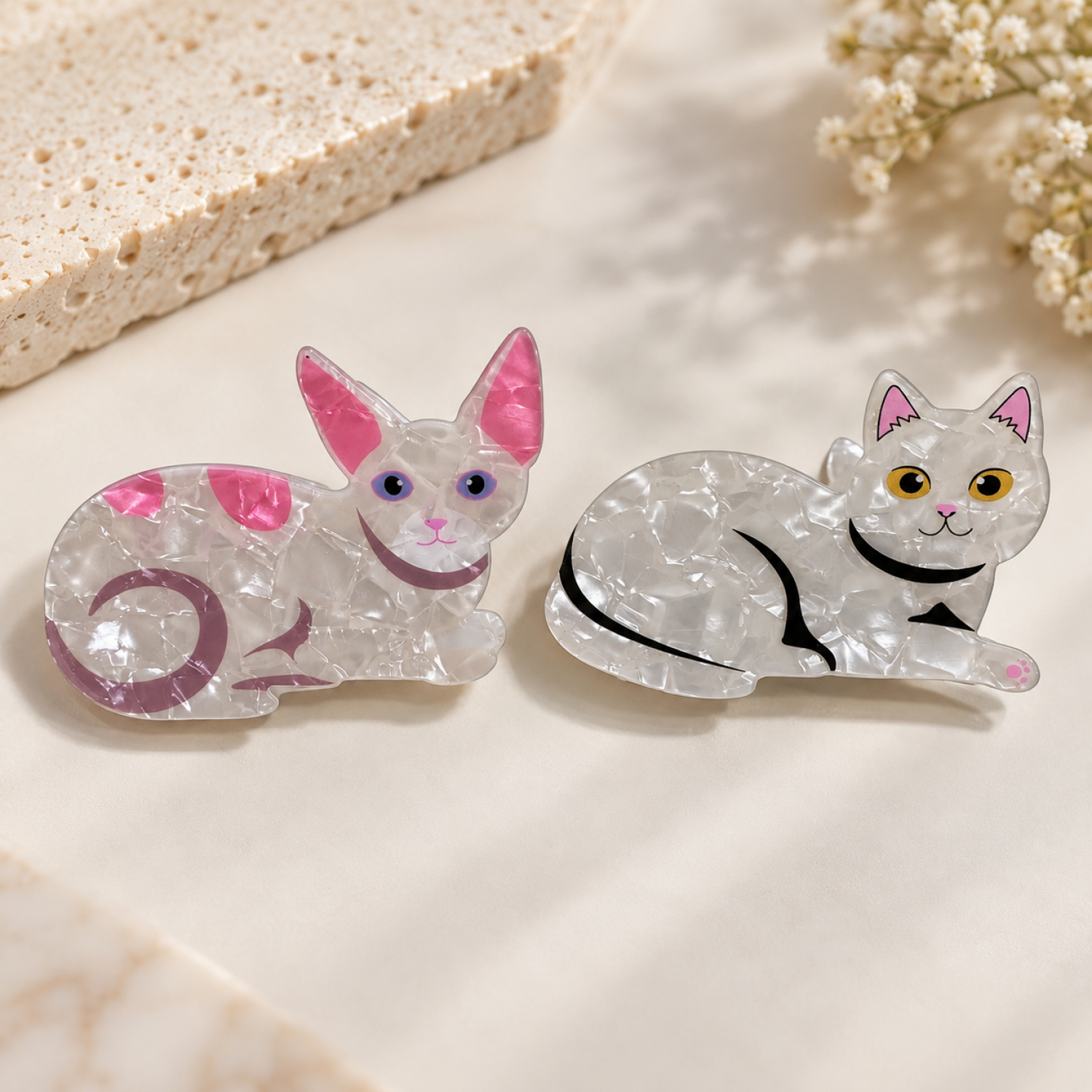 Fashion Alley 8 Cm Cat Design Hair Claw For Women Pack Of 12 Pc