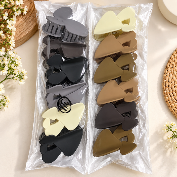 Fashion Alley 8.5 CM Matte Hair Claw For Women Pack Of 12 pcs 