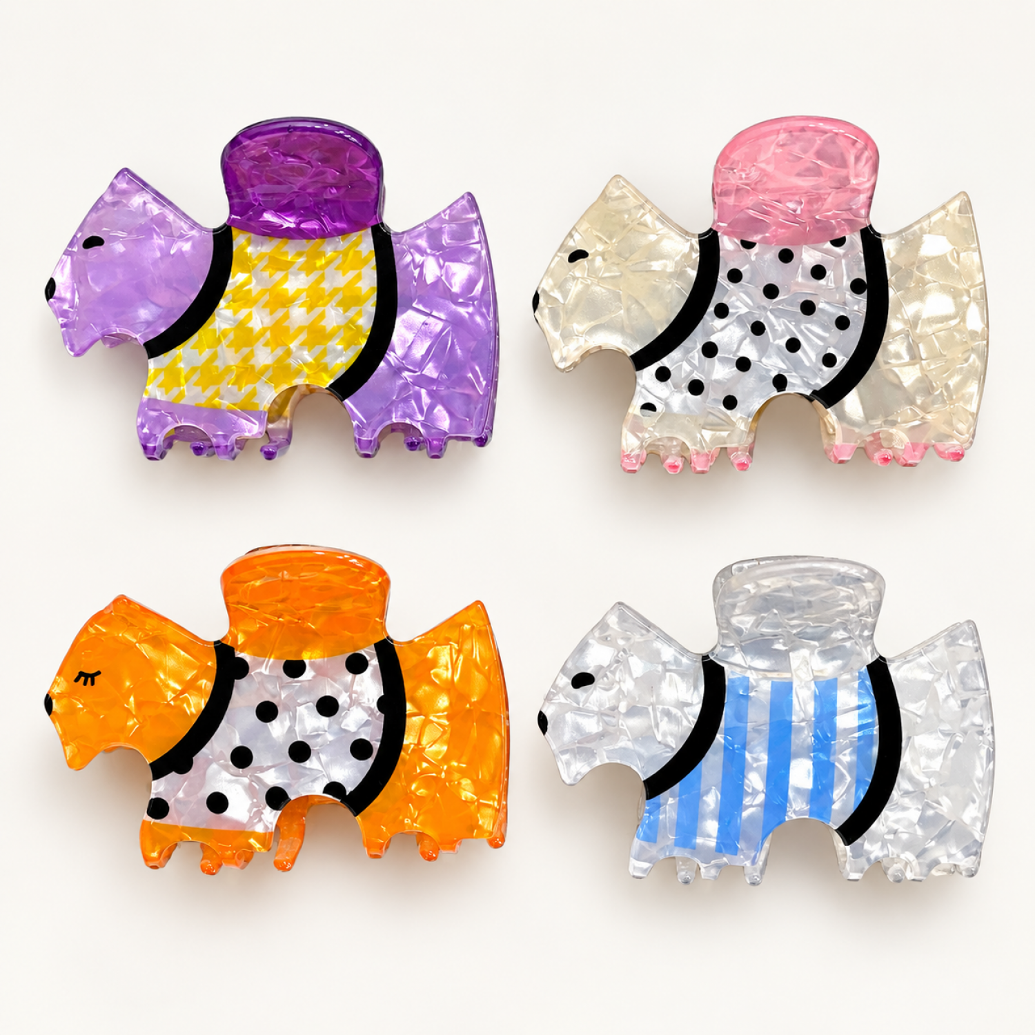 Fashion Alley 6Cm Puppy shaped Design Hair Claw For Women Pack Of 12 Pc