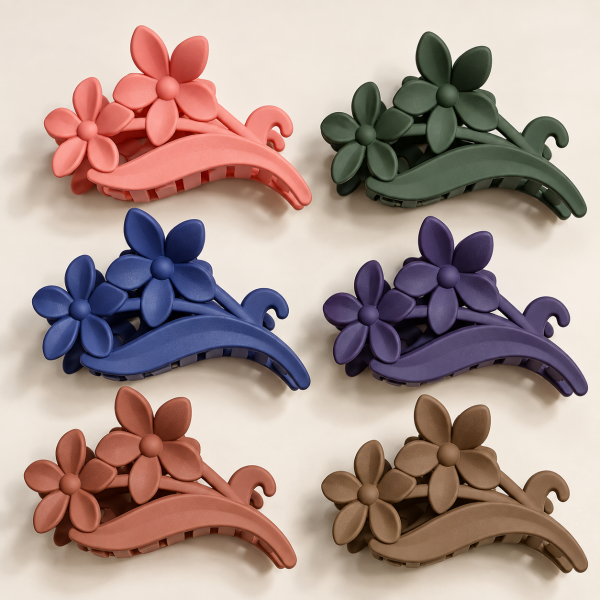 Fashion Alley 8 Cm Matt Hair Claw For Women Pack Of 12 Pc