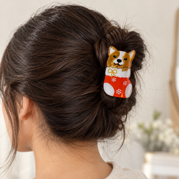 Fashion Alley 6Cm puppy design Hair Claw For Women Pack Of 12