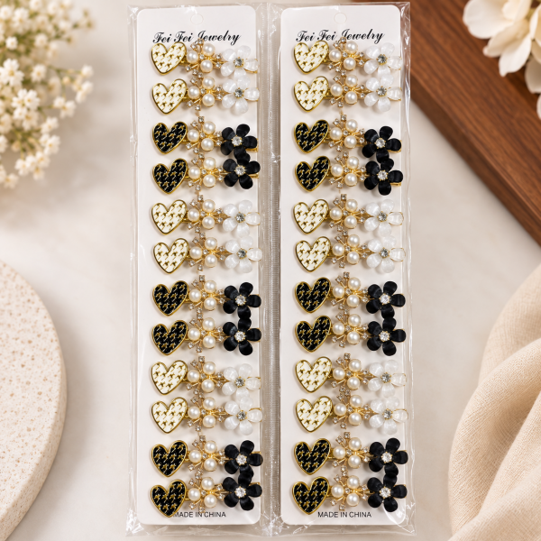 Fashion Alley heart Design Hair Pin For women Pack Of 24 Pc