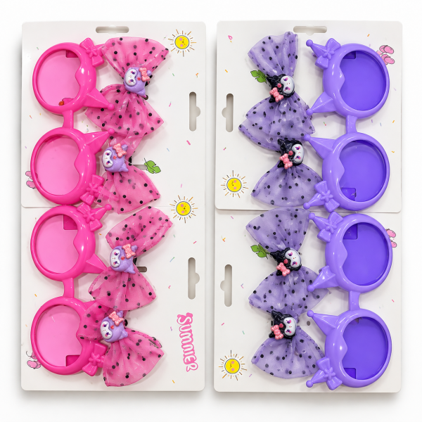 Fashion Alley Sunglasses With Bow Pins Gift Set Combo For Kids Pack Of 12 Card