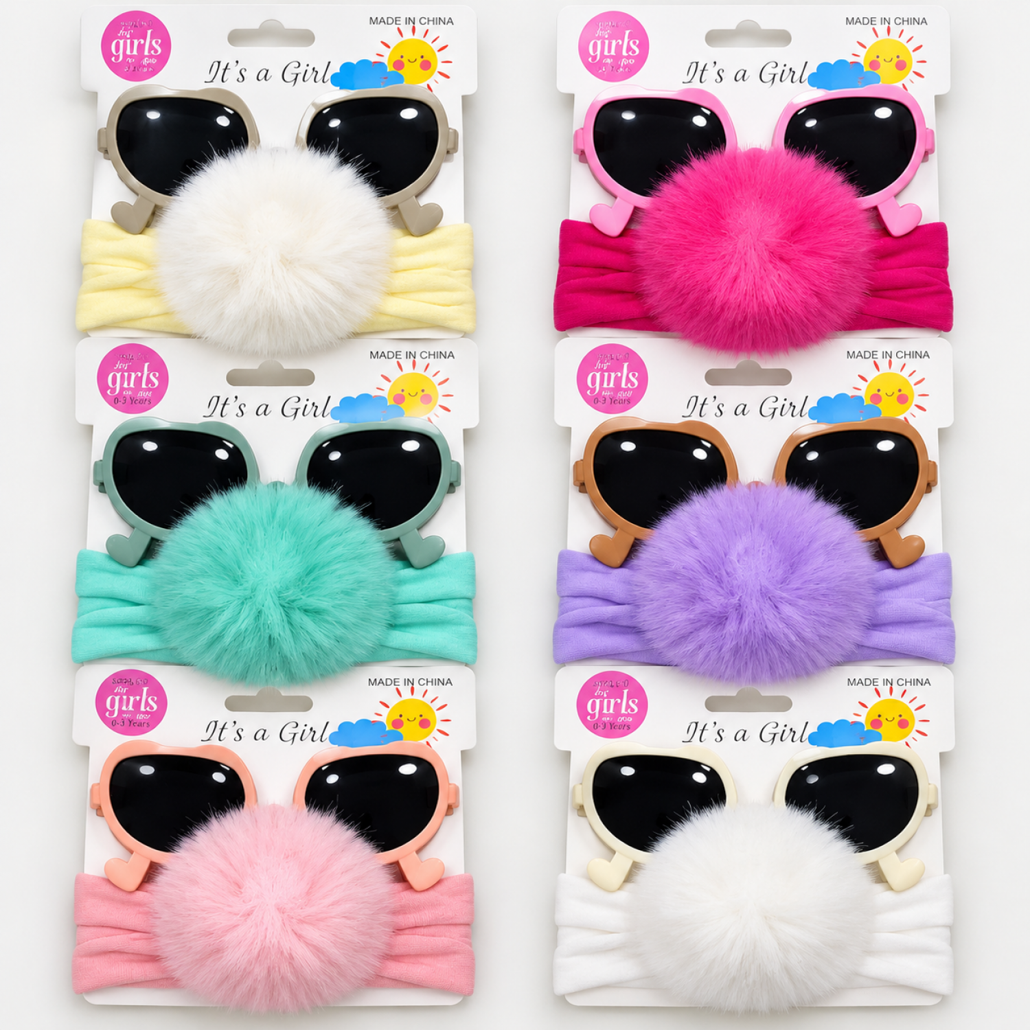 Fashion Alley Sunglasses With Hair Band Gift Set Combo For Kids Pack Of 12 Card
