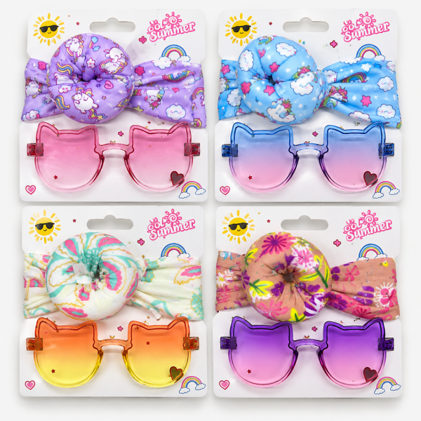 Fashion Alley New Born Baby Hair Band With Sunglass For Kids Pack Of 12 Set 