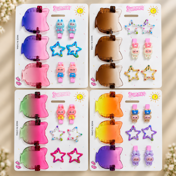 Fashion Alley Sunglasses With Hair Pin Gift Set Combo For Kids Pack Of 12 Card