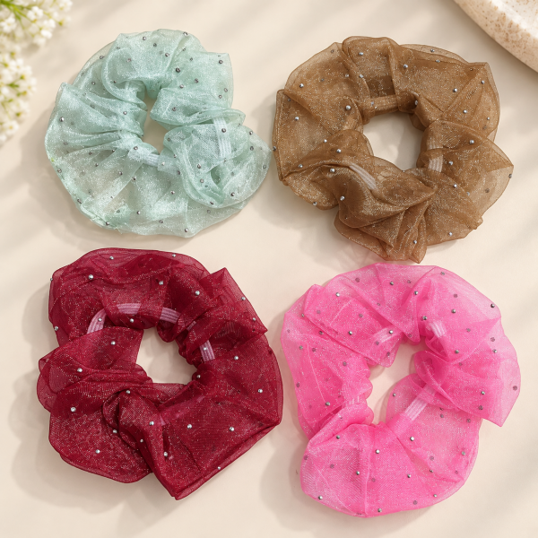 Fashion Alley Hair Scrunchie For Women Pack Of 12 Pc