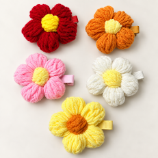 Fashion Alley Crochet Flower Hair Pin For Kids Pack Of 5 Pc