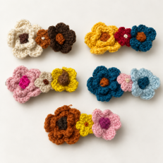 Fashion Alley Crochet Flower Hair Pin For Kids Pack Of 10 Pc