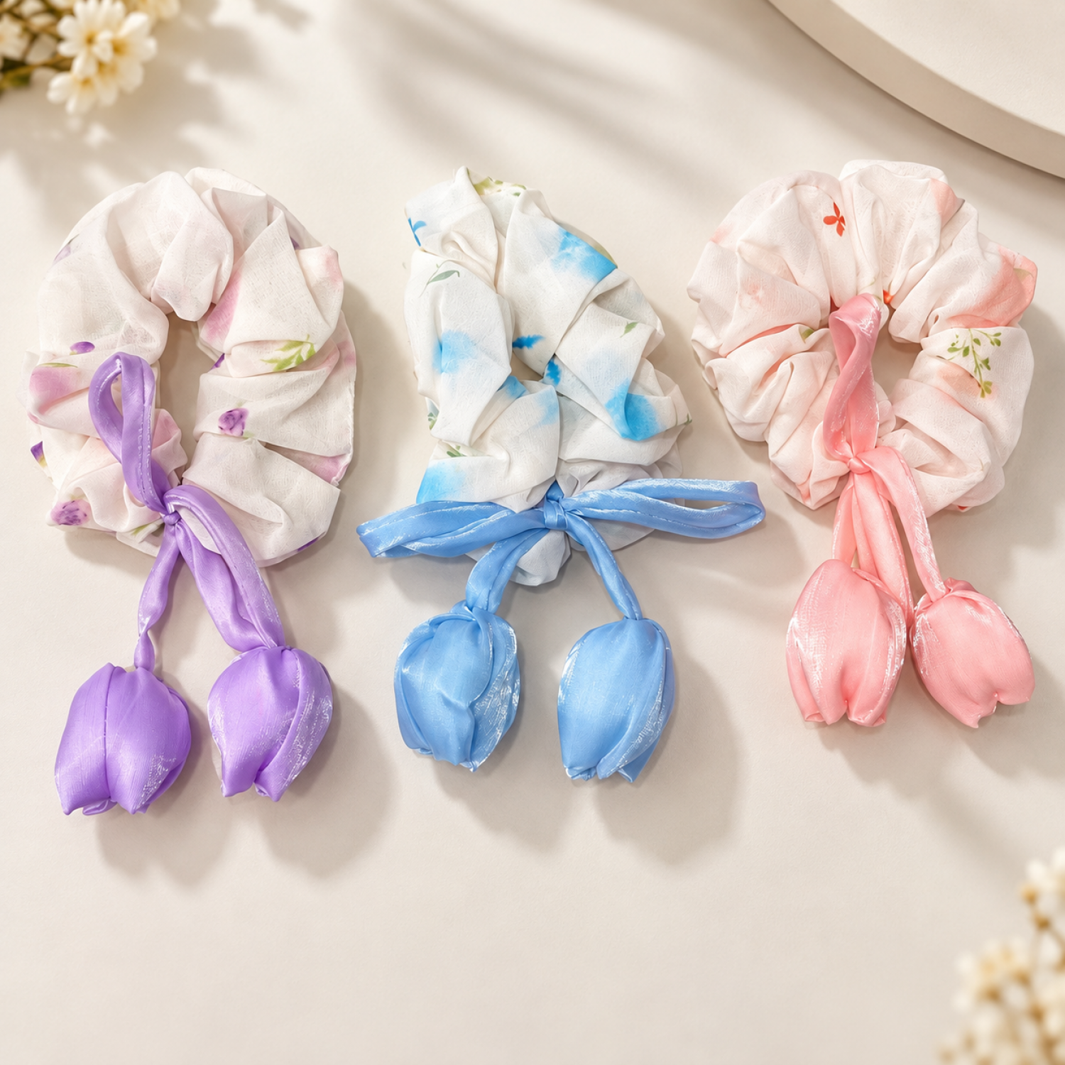 Fashion Alley Tulib Hair Scrunchies For Women Pack Of 12 Pc