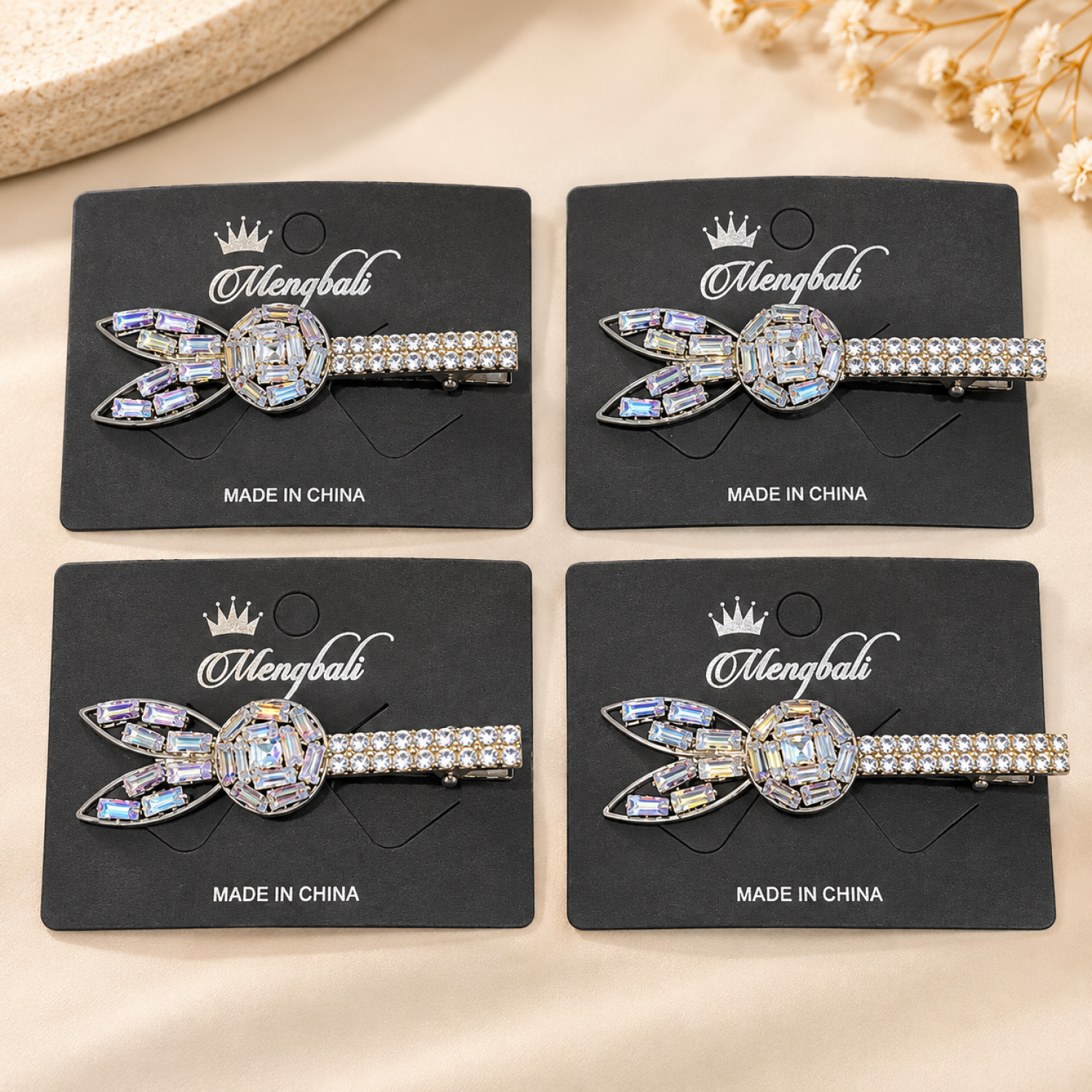 fashion alley Designer Crystal Leaf Hair pin pack of 12 pcs