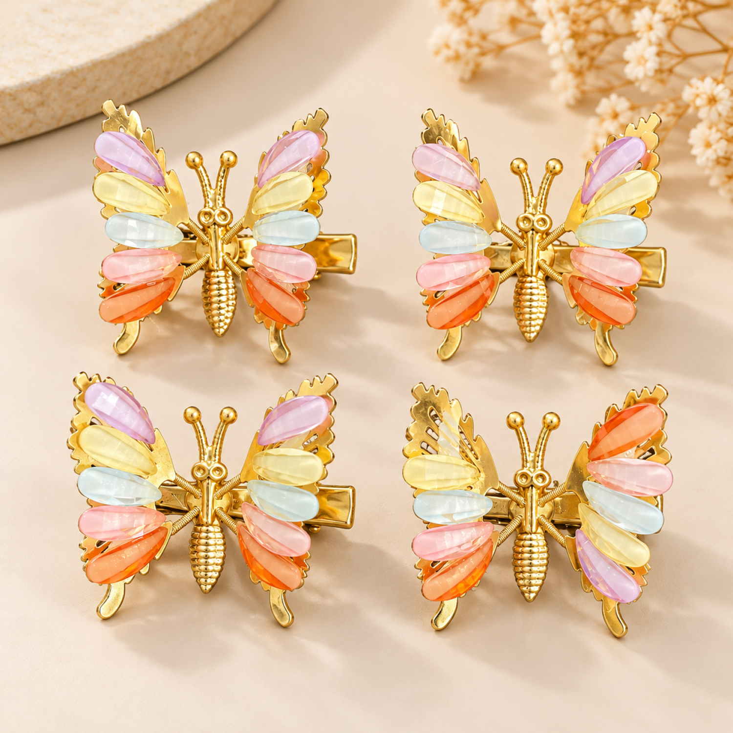 Fashion Alley Butterfly Metal Hair Pins For Women Pack Of 12 Pc