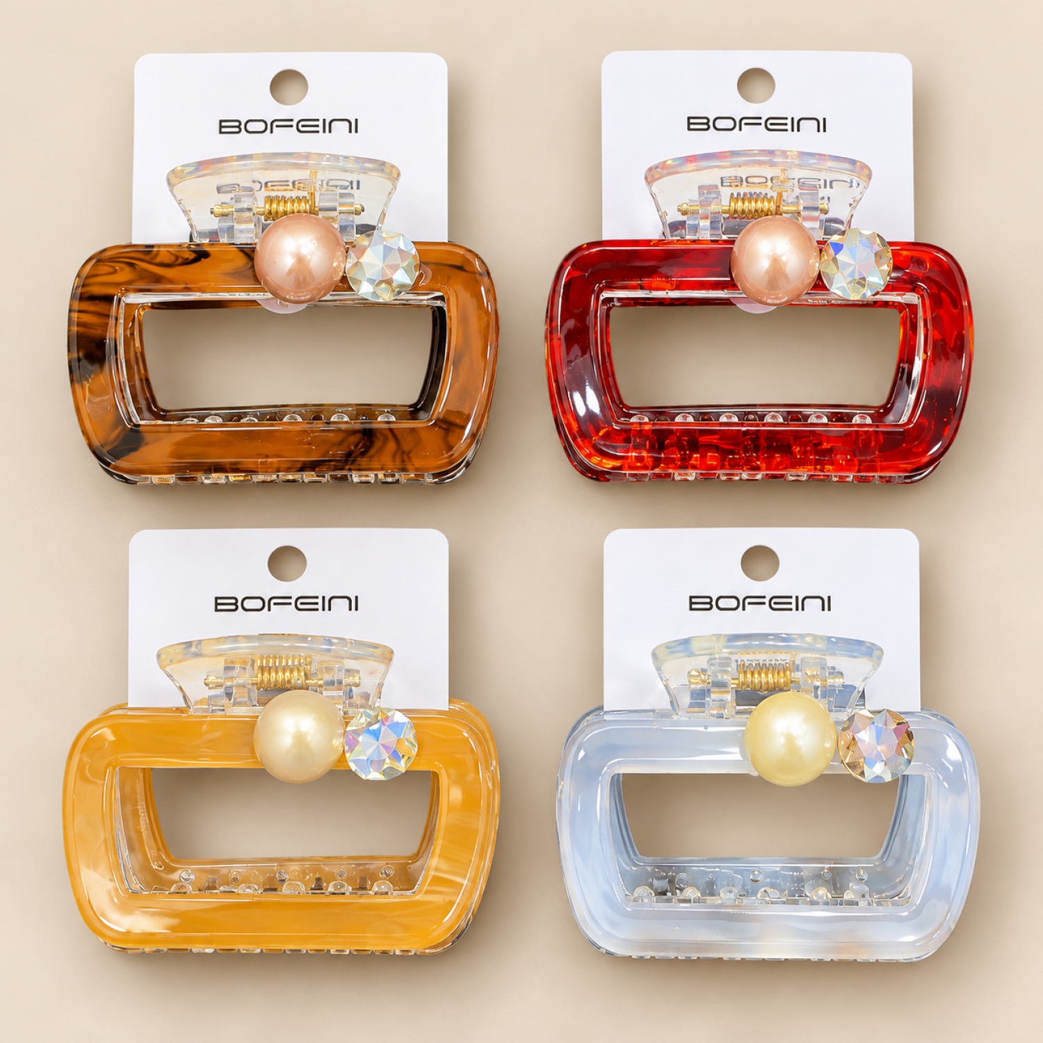 Bofeini 7 Cm Hair Claw For Women Pack Of 12