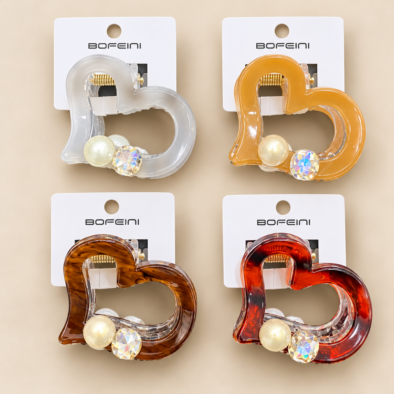 Bofeini 6Cm Hair Claw For Women Pack Of 12