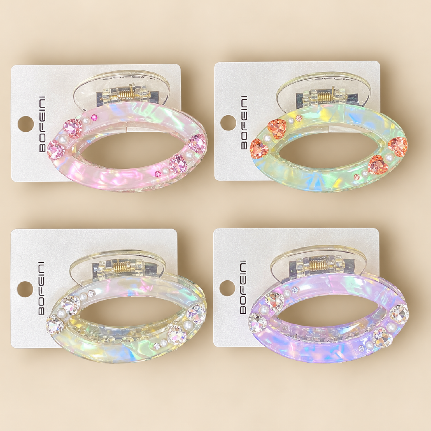Bofeini 7 Cm Hair Claw For Women Pack Of 12