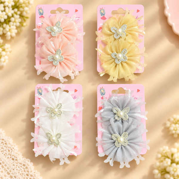 Fashion Alley flower Hair Pin For kids Pack Of 24 pc