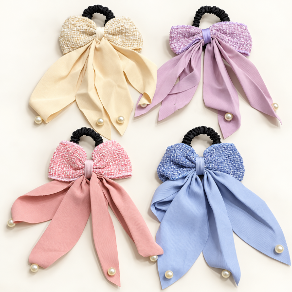 Fashion Alley Bow Rubber Band For Women Pack Of 12 Pc