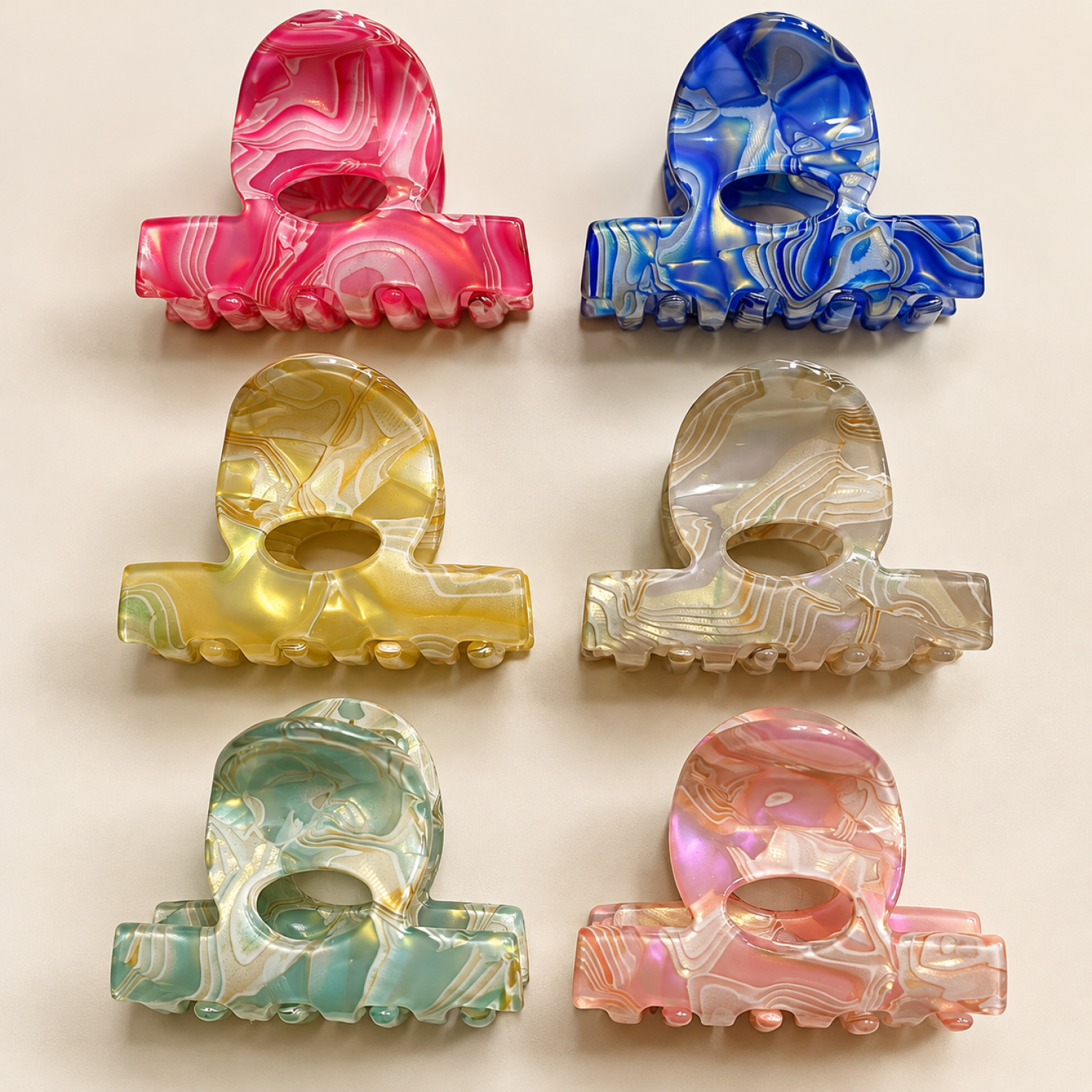 Fashion Alley 5 Cm Leidona Hair Claw For Women Pack Of 12 Pc