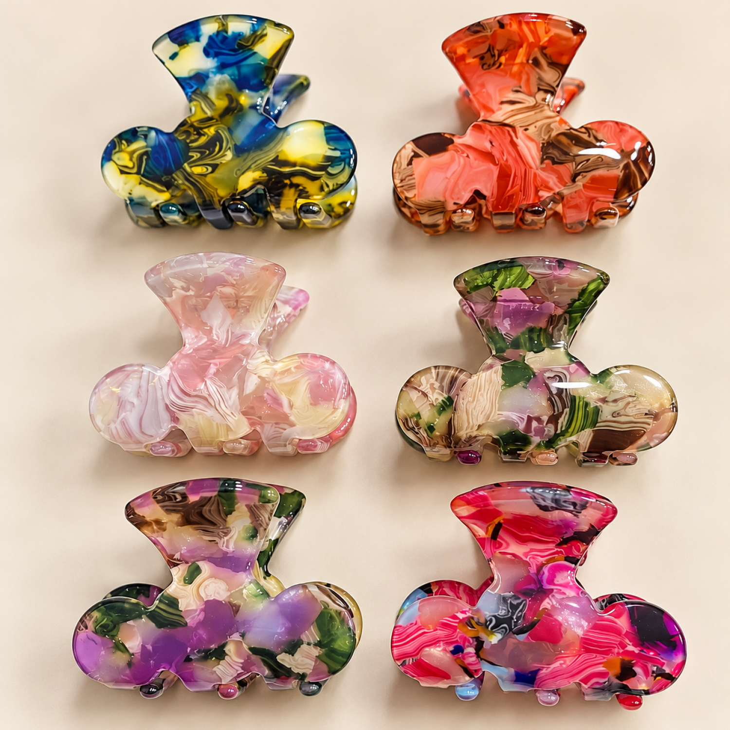 Fashion Alley 5 Cm Leidona Hair Claw For Women Pack Of 12 Pc