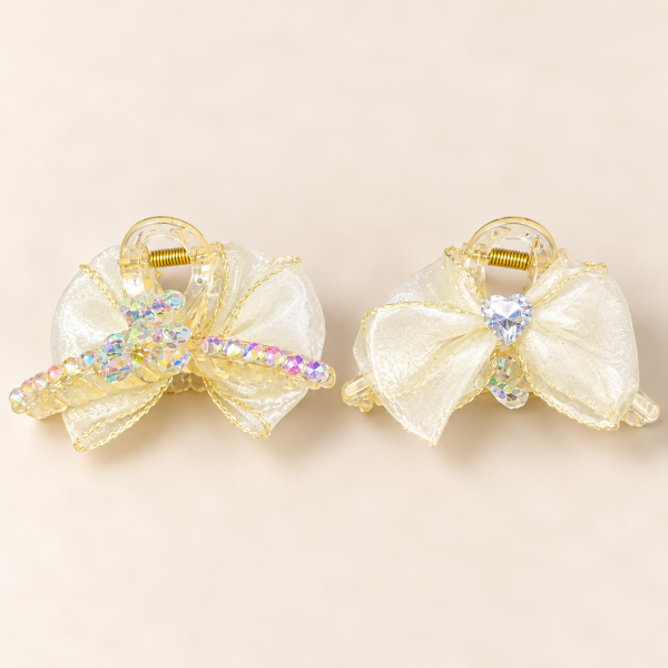 Fashion Alley 5 Cm bow Hair Claw For Women Pack Of 12 Pc