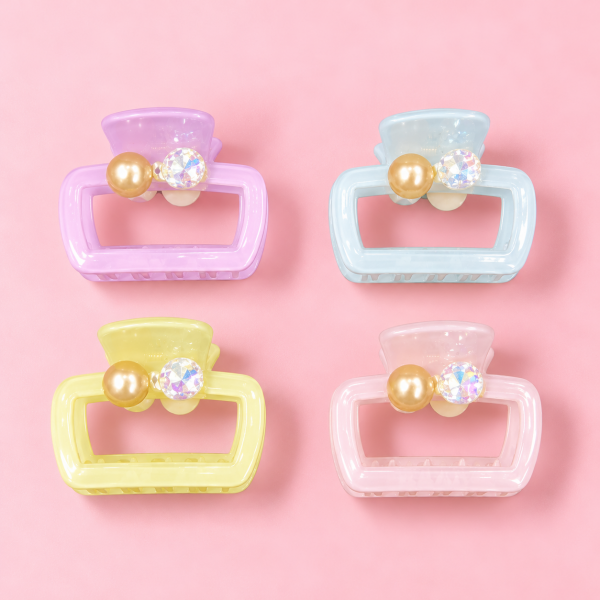 Fashion Alley 5 Cm stone Hair Claw For Women Pack Of 12 Pc