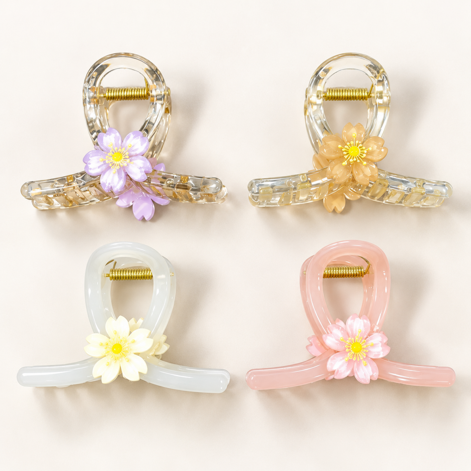 Fashion Alley 10 Cm flower Hair Claw For Women Pack Of 9 Pc