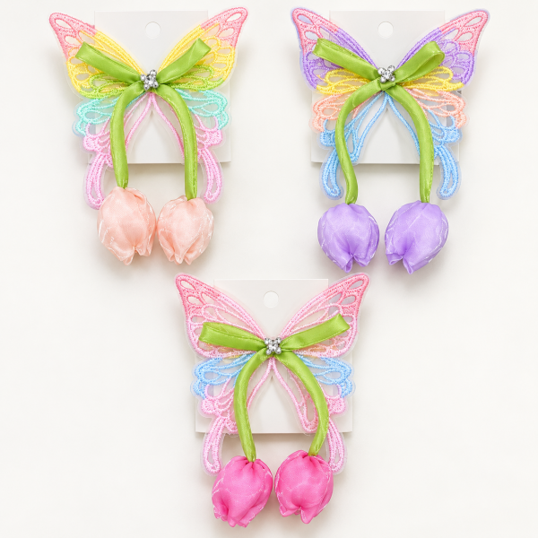Fashion Alley butterfly Hair Pin For Kids Pack Of 12 Card