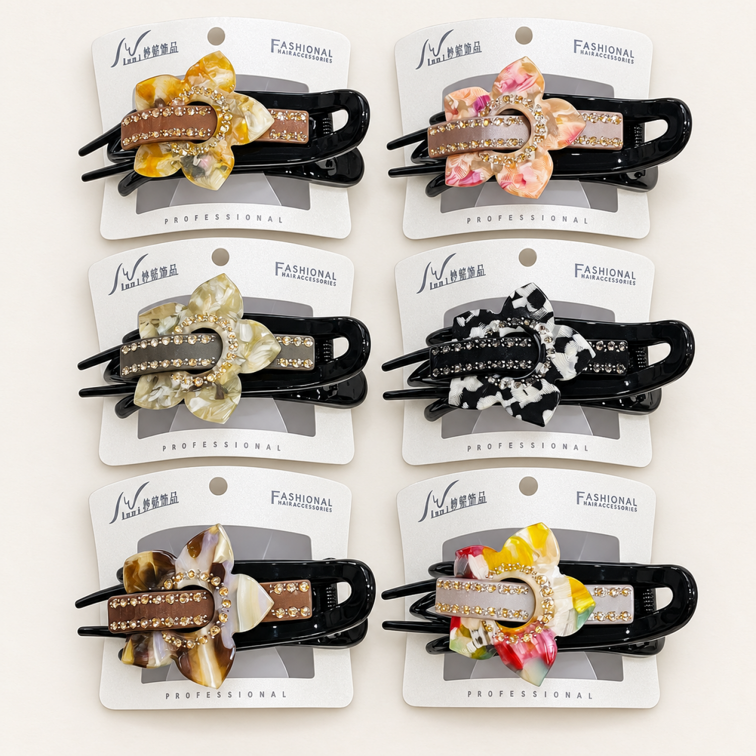 Fashion Alley 10 Cm Korean Panza Hair Claw For Women Pack Of 12 Pc