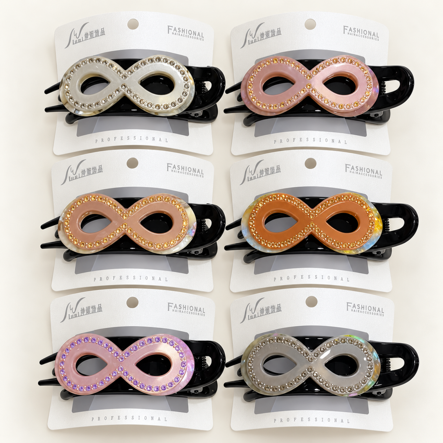 Fashion Alley 10 Cm Korean Panza Hair Claw For Women Pack Of 12 Pc