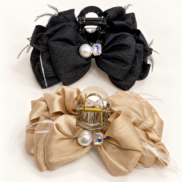 Fashion Alley 13 Cm Bow Hair Claw For Women Pack Of 12