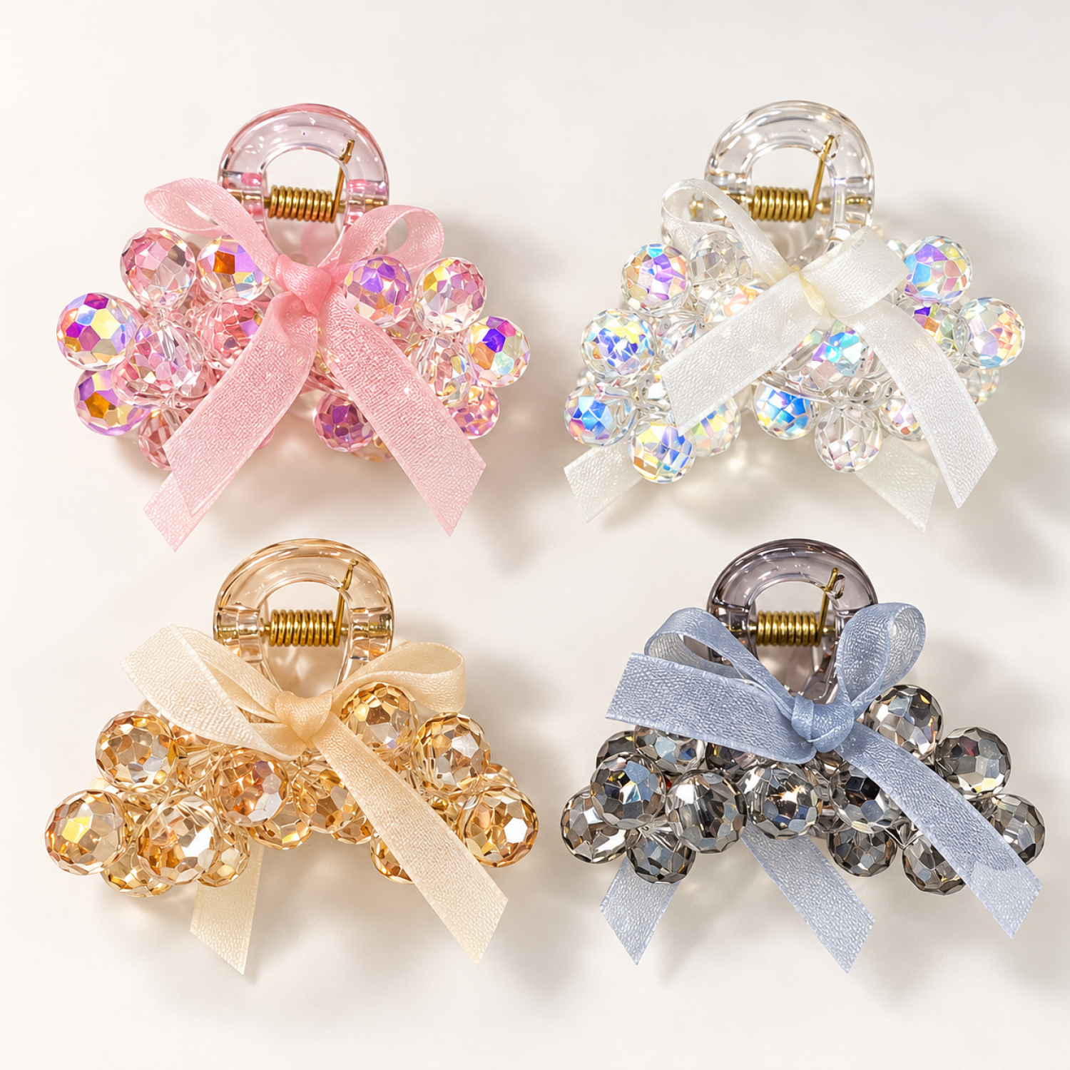 Fashion Alley 4 Cm Crystal Hair Claw For Women Pack Of 12 Pc