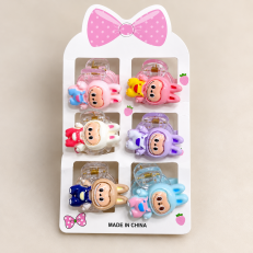 Fashion Alley 3 Cm Labubu Mini Kids Hair Claw Pack Of 72 Pc