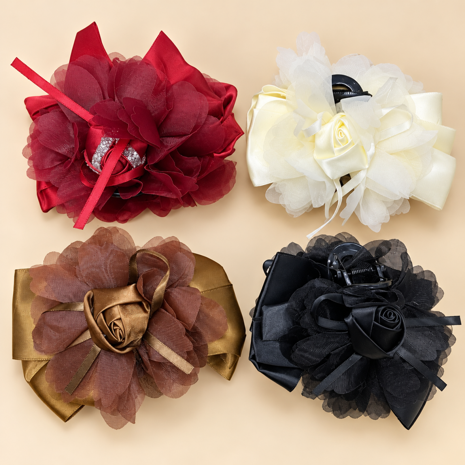 Fashion Alley Flower design Hair Claw for women Pack Of 12