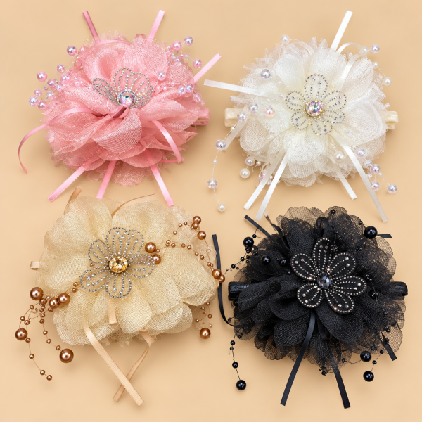 Fashion Alley 12Cm Flower design Hair Claw For Women Pack Of 12