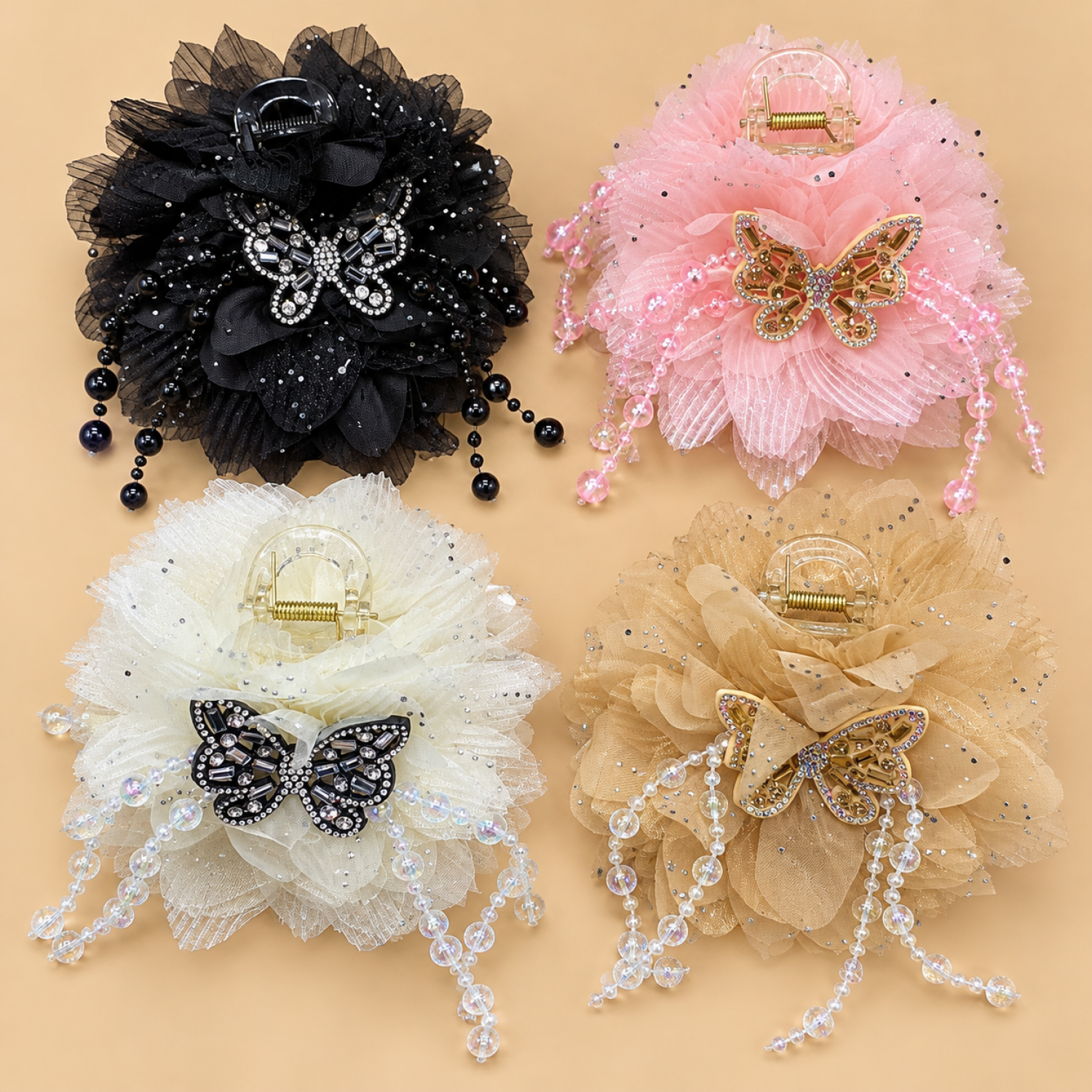 Fashion Alley 12cm Butterfly design Hair Claw For Women Pack Of 12