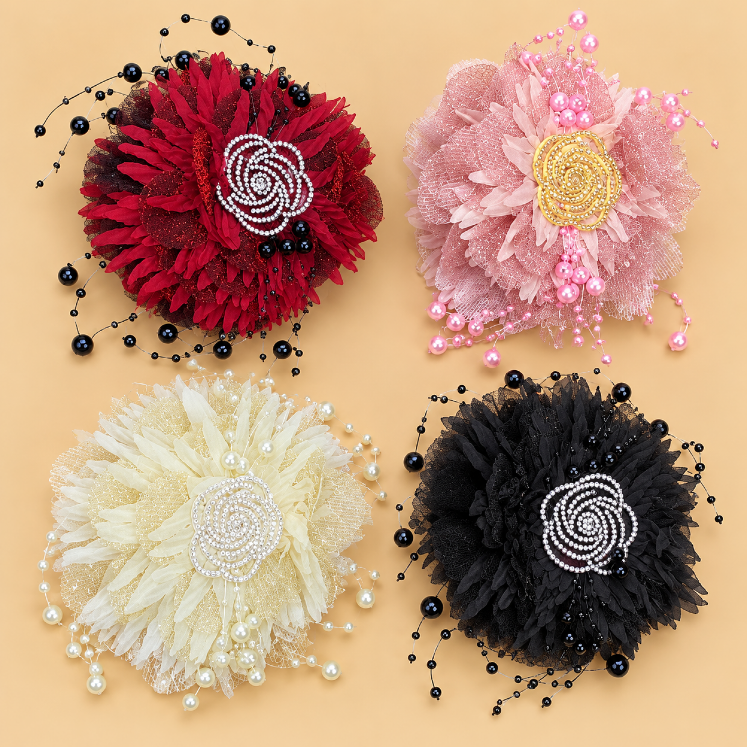 Fashion Alley Flower design Hair Claw for women Pack Of 12