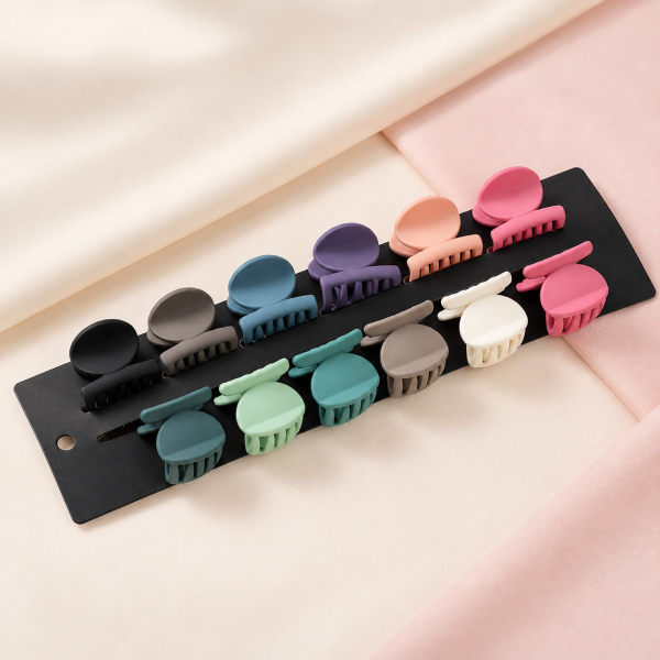 Fashion Alley 3.5Cm Matte Hair Claw For Women Pack Of 12