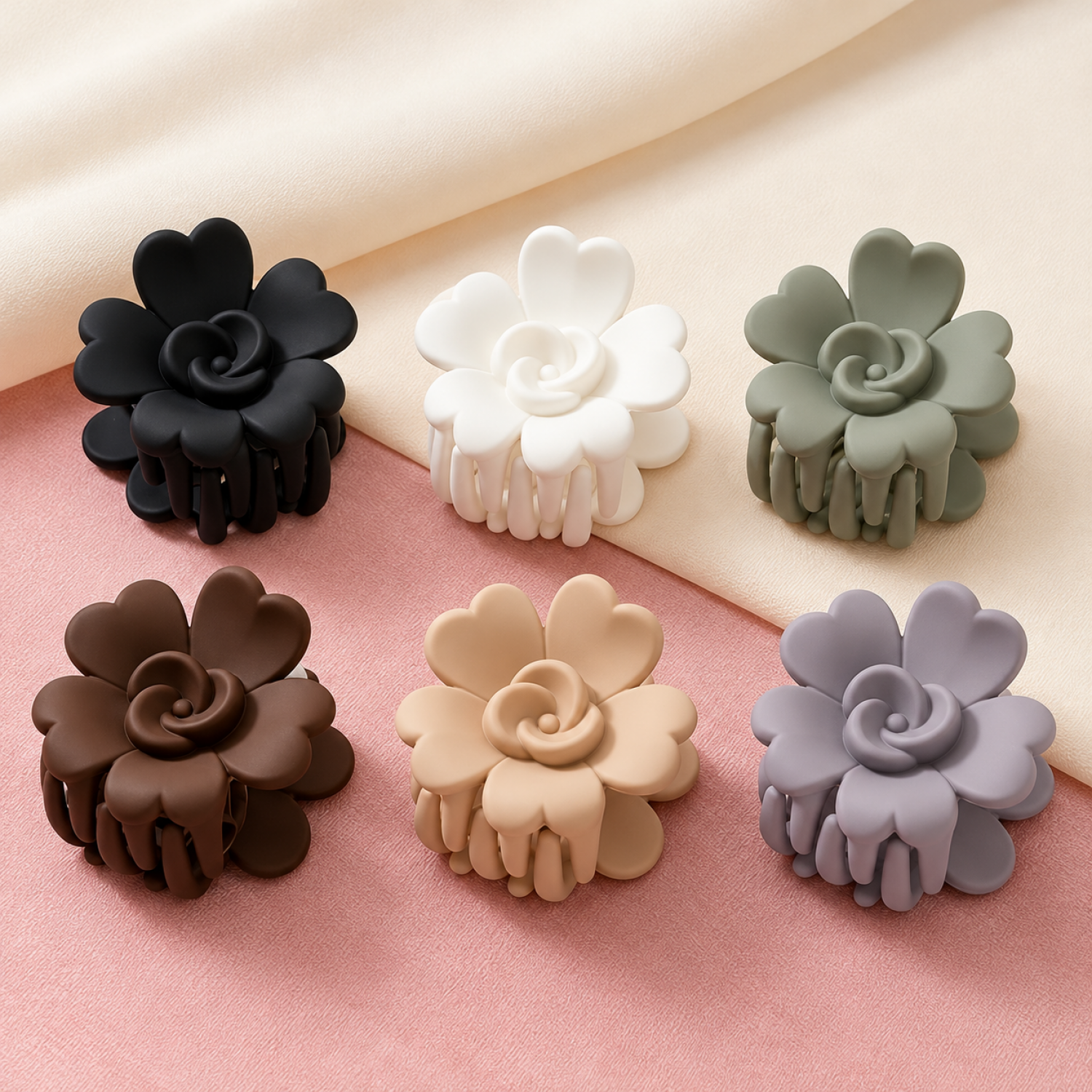 Fashion Alley 4 Cm Matt Hair Claw For Women Pack Of 12 Pc