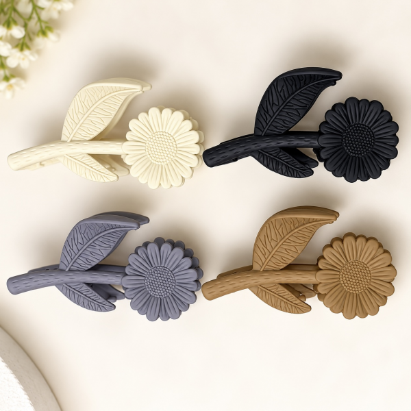 Fashion Alley 11 Cm flower Matt Hair Claw For Women Pack Of 12