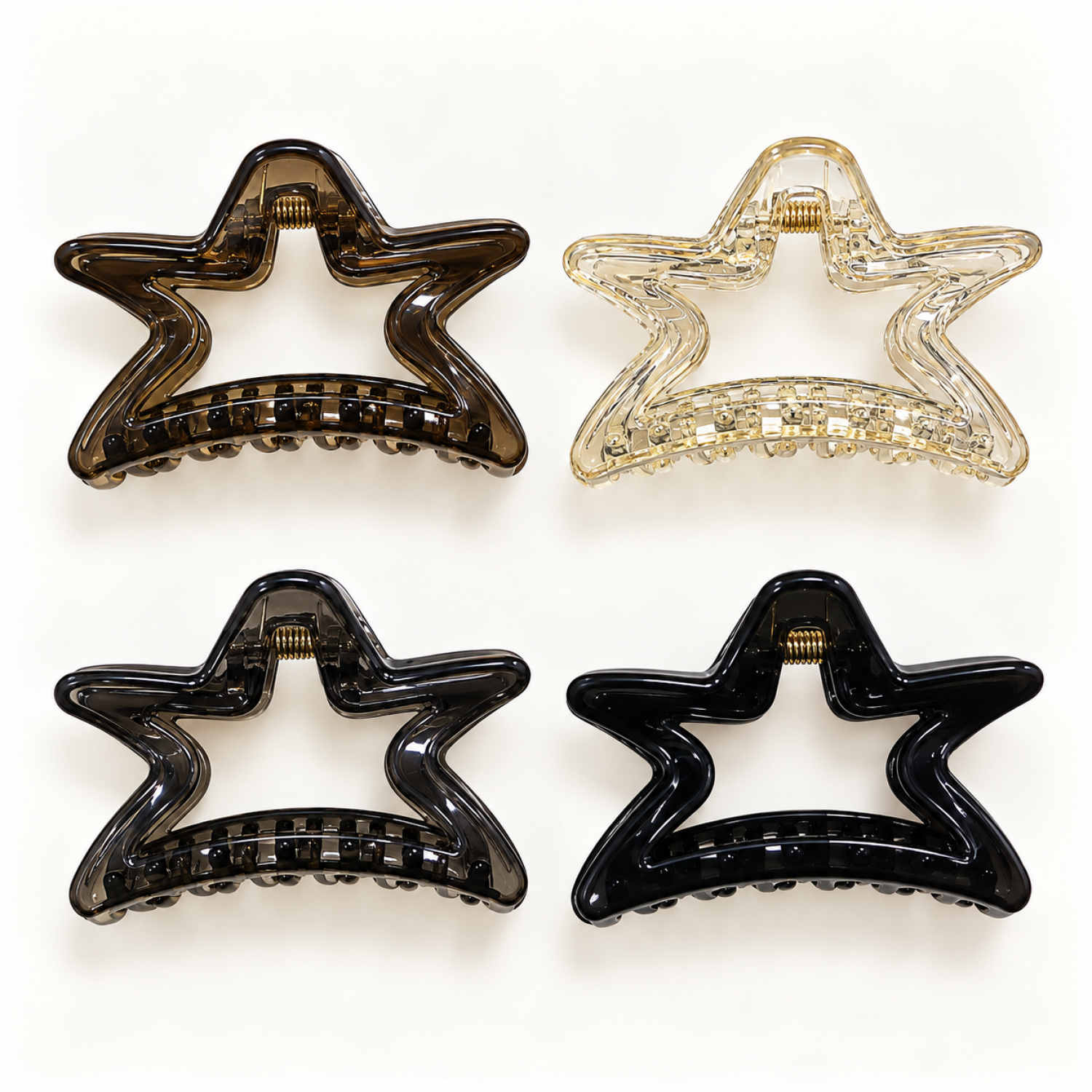 Fashion Alley 8 Cm Star Hair Claw For Women Pack Of 12 Pc