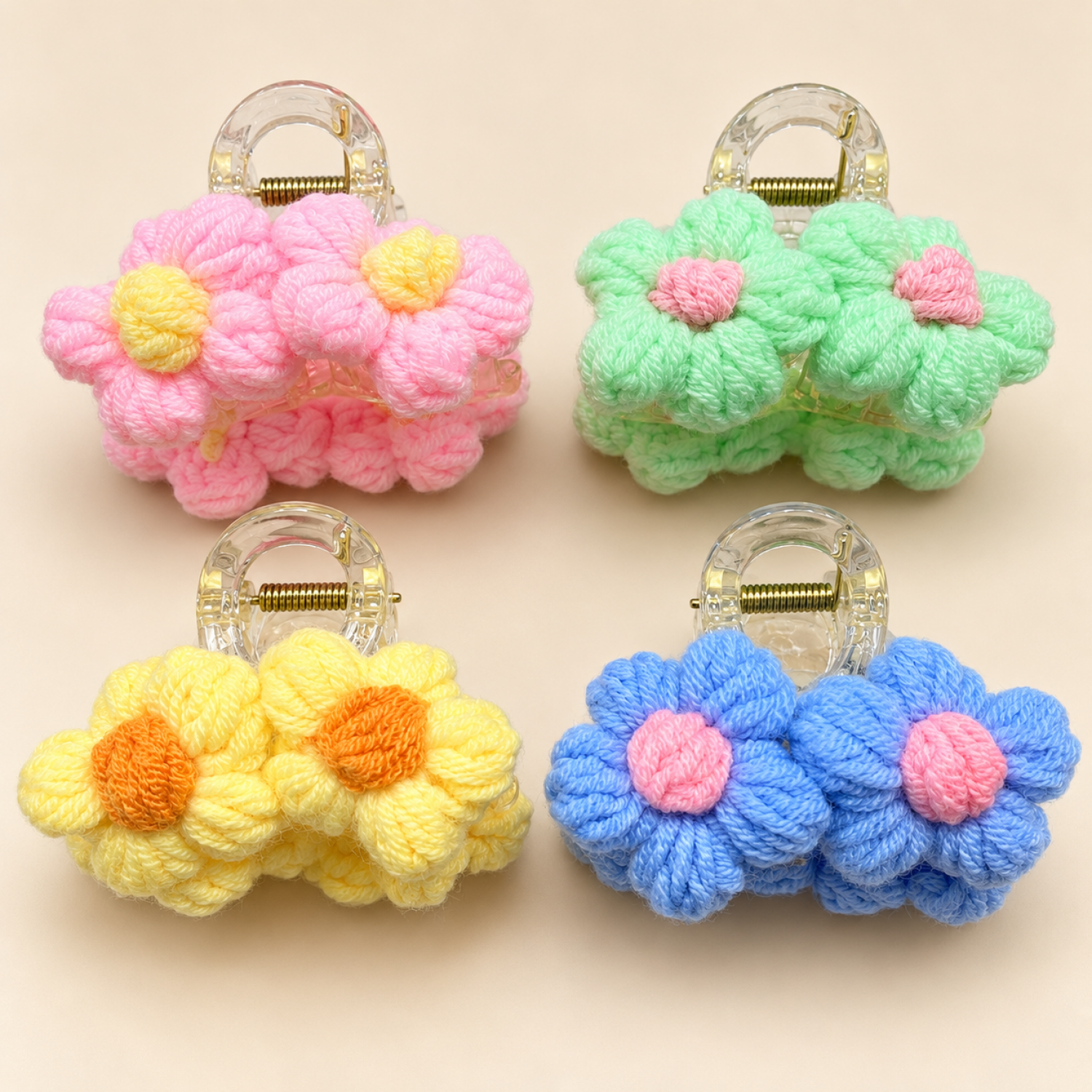 Fashion Alley 7 Cm Crochet Hair Claw For Women Pack Of 12 Pc